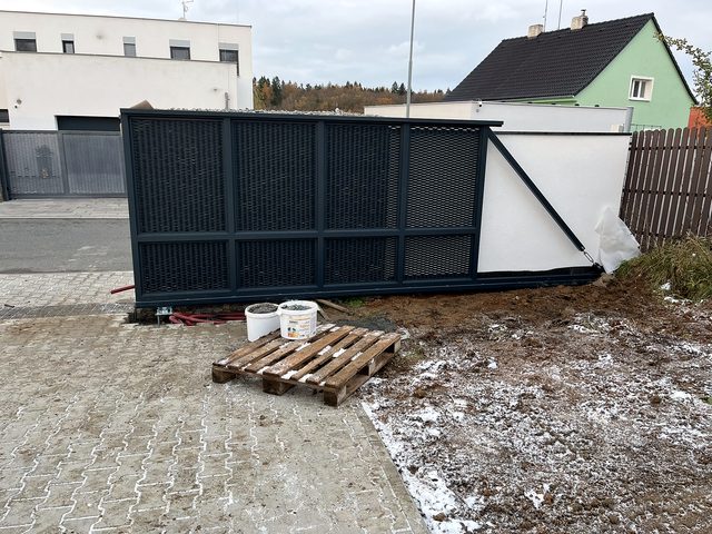 Painted custom sliding gate
